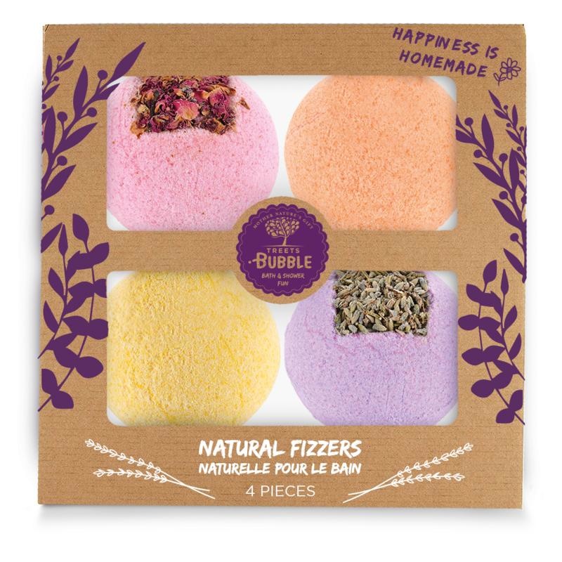 Treets Geschenkverpakking natural bath ball (4 st) Top Merken Winkel